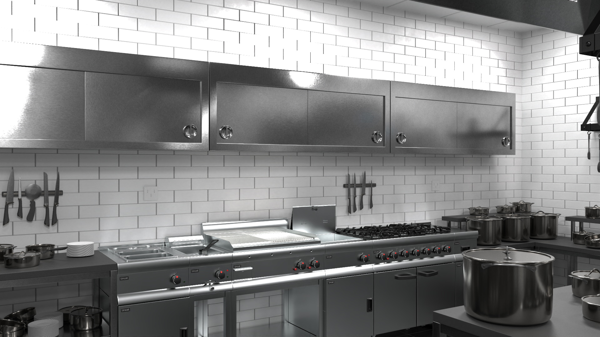 3D model Commercial Restaurant Kitchen Lights Off