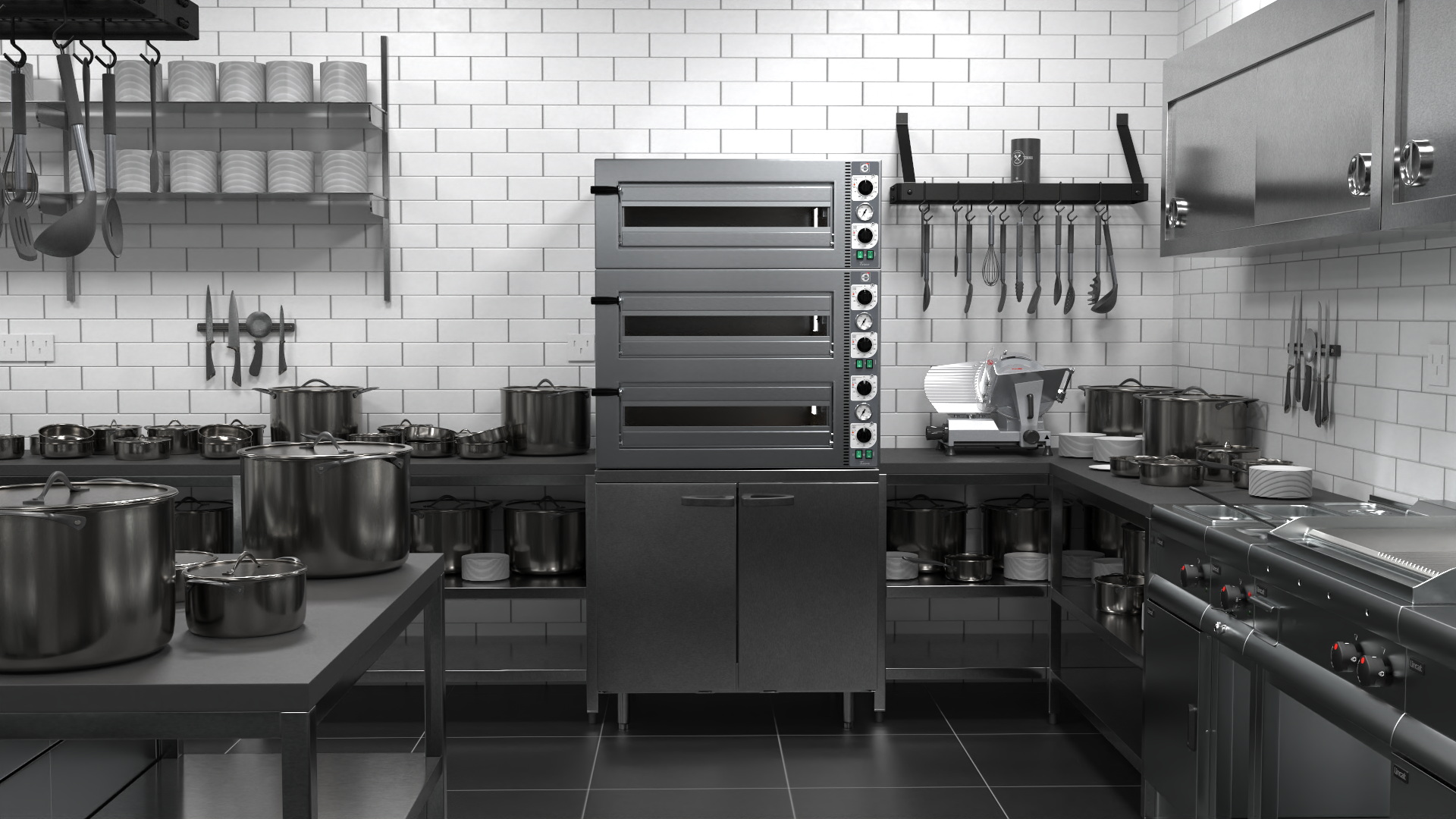 3D model Commercial Restaurant Kitchen Lights Off