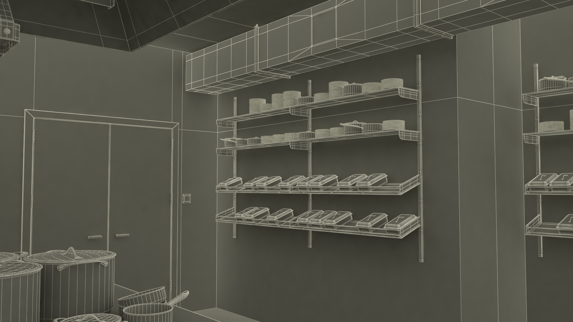 3D model Commercial Restaurant Kitchen Lights Off
