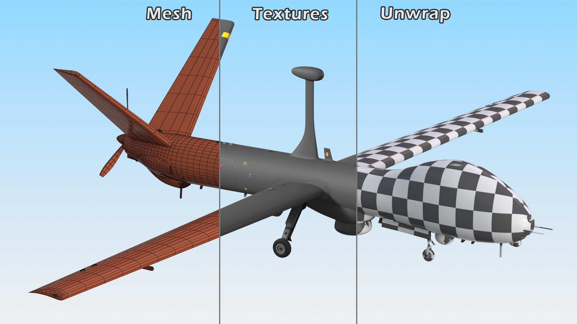 Multi Payload UAV Rigged 3D model