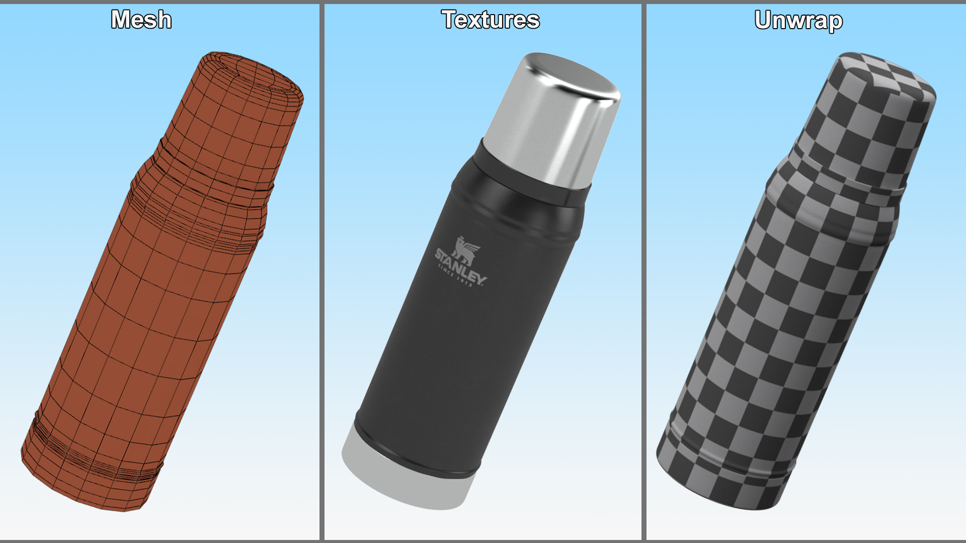 Stanley Flask To Go Bottle Black 3D