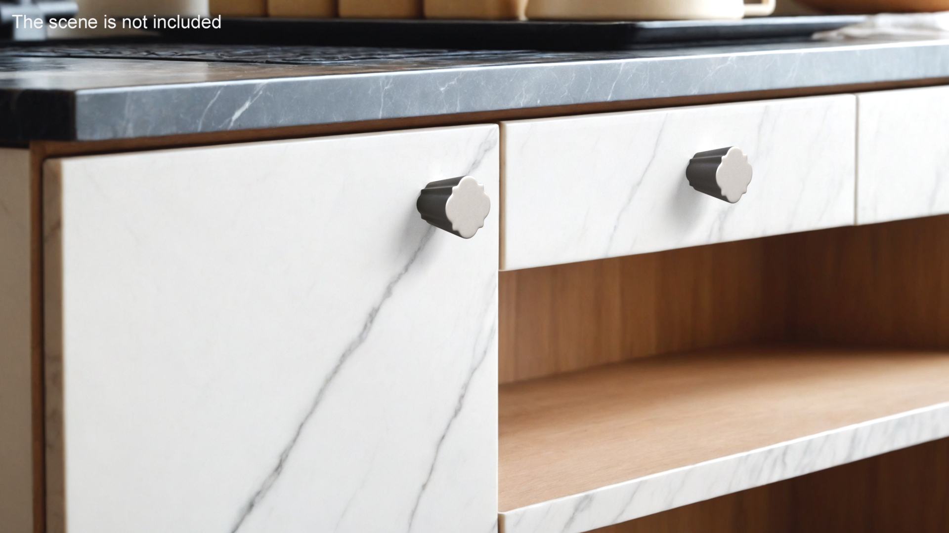 3D Kitchen Cabinet Handle Knob Designed Silver model