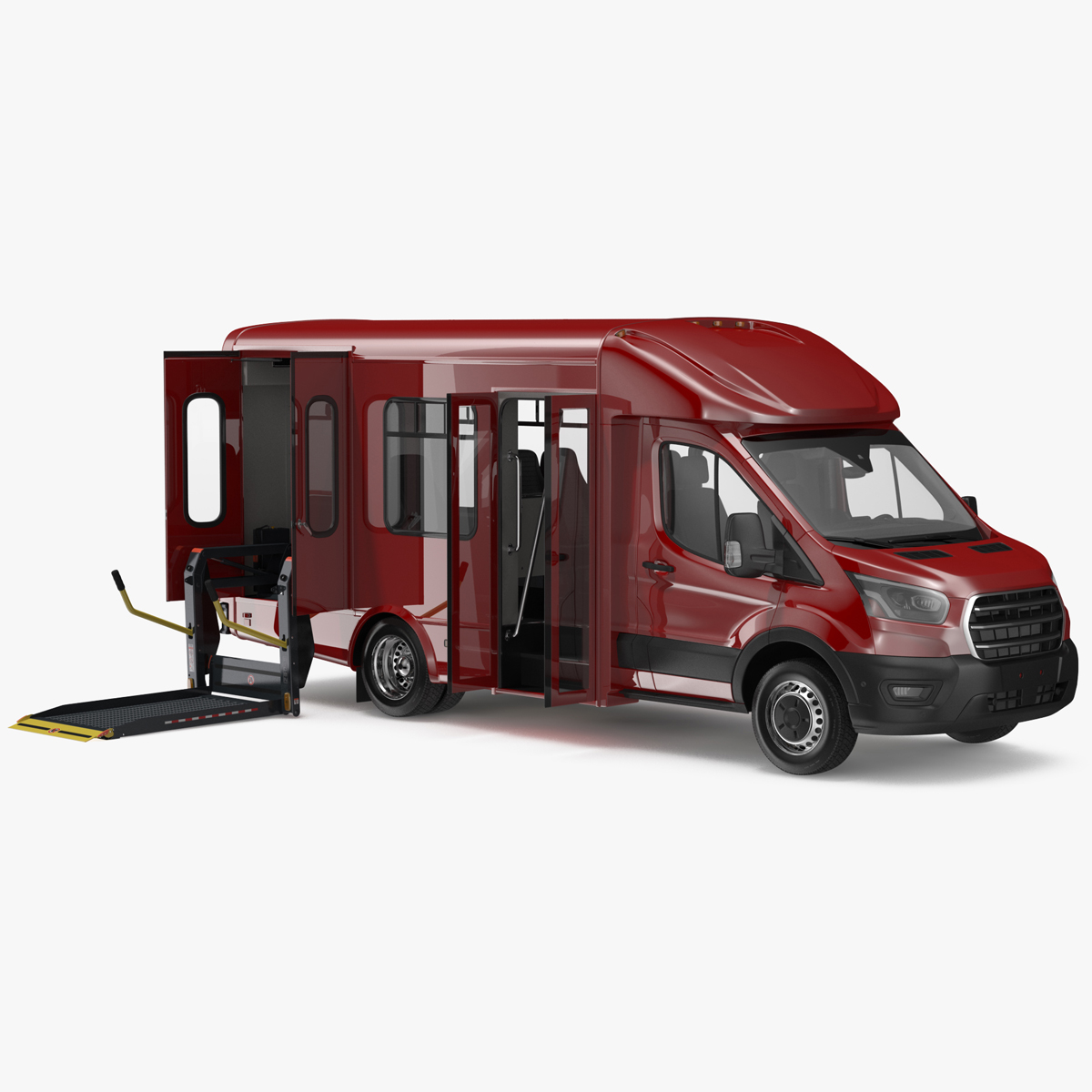 Passenger Shuttle Bus Rigged for Maya 3D