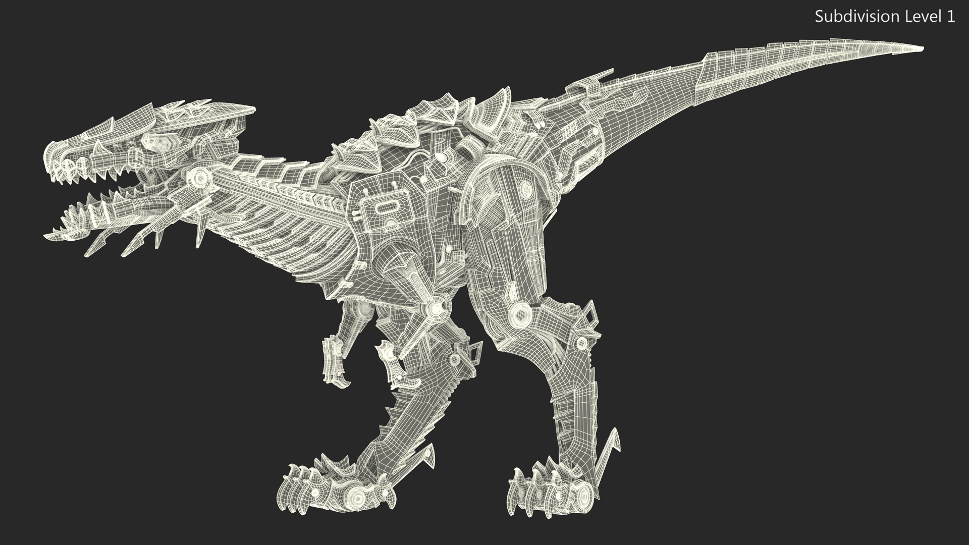 Mechanical T-Rex Dinosaur Attack Pose 3D