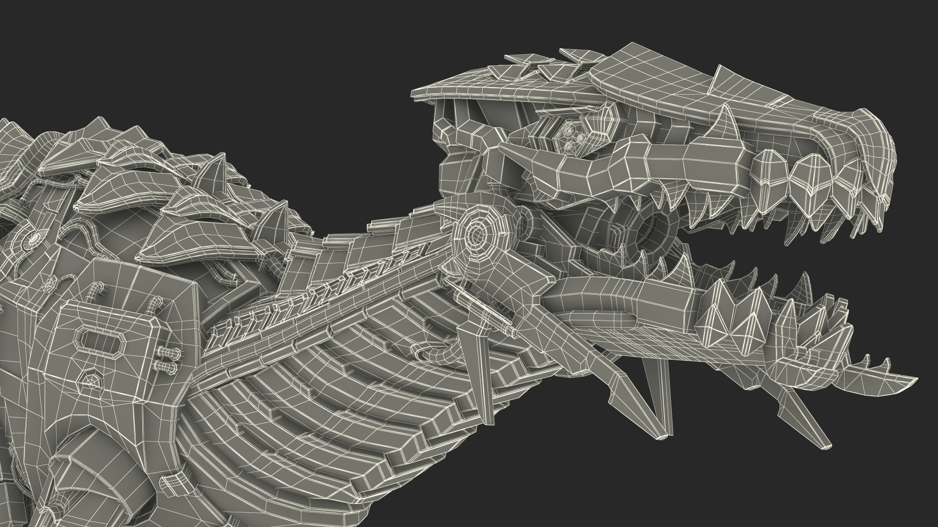 Mechanical T-Rex Dinosaur Attack Pose 3D