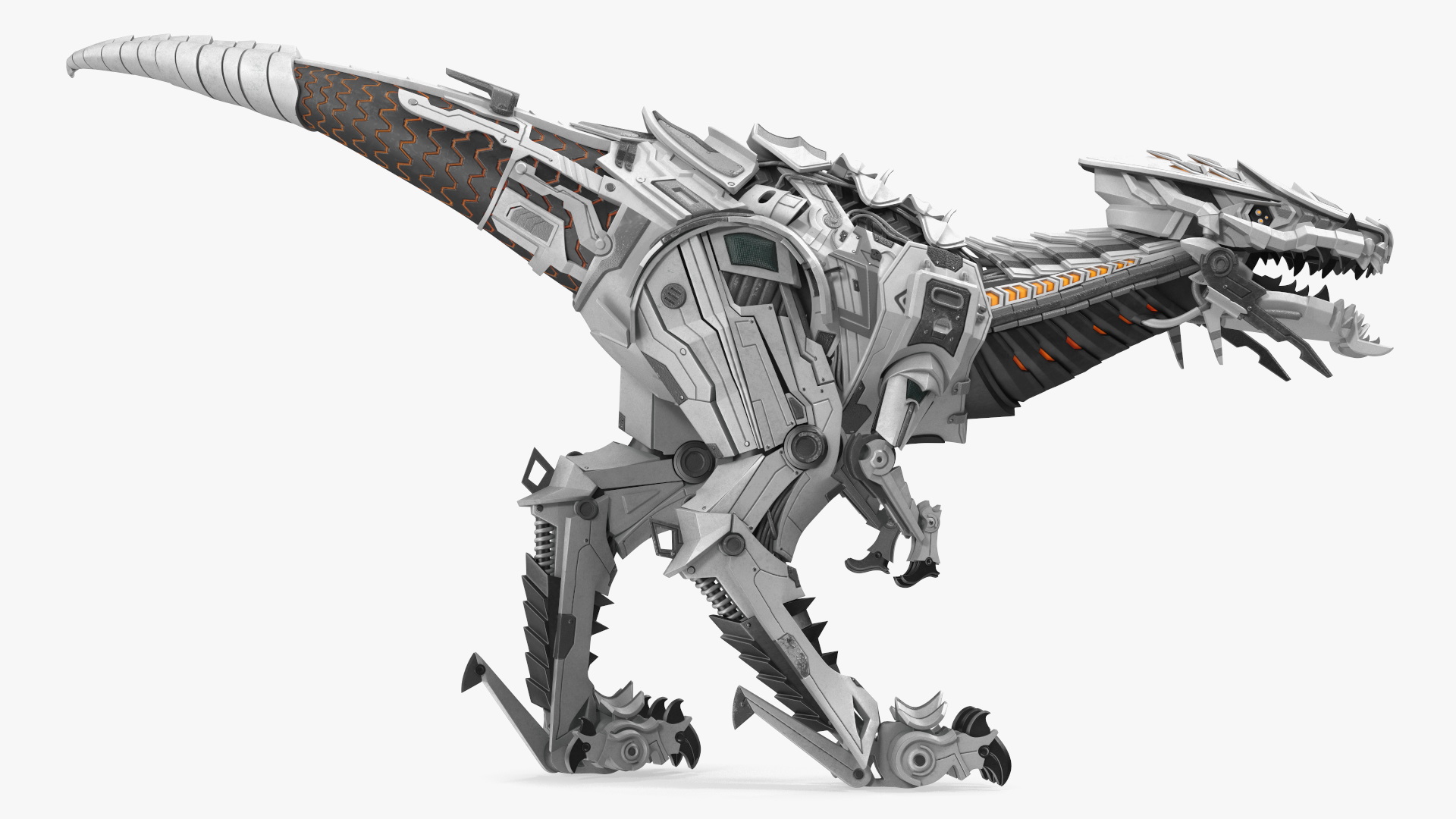 Mechanical T-Rex Dinosaur Attack Pose 3D