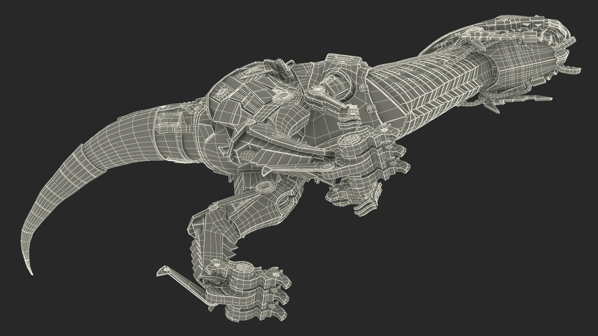 Mechanical T-Rex Dinosaur Attack Pose 3D