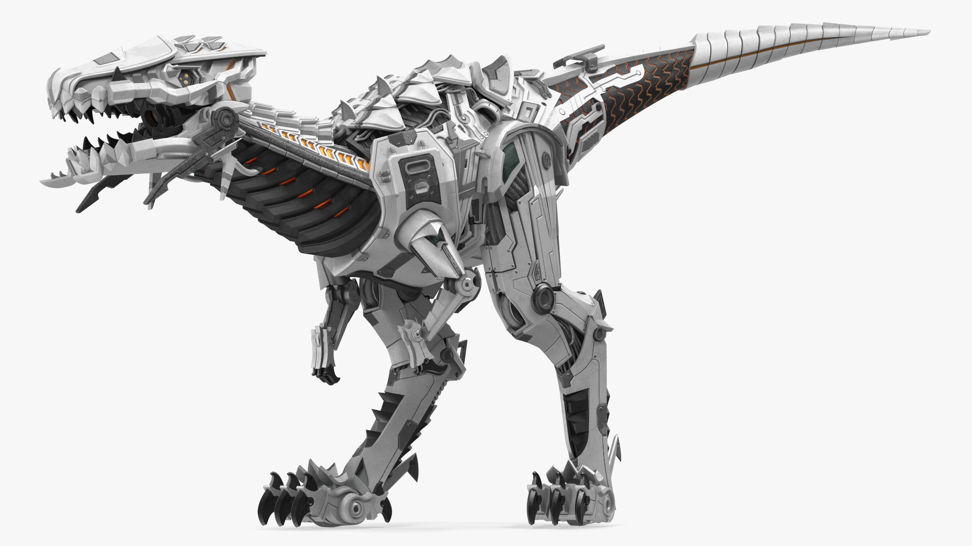 Mechanical T-Rex Dinosaur Attack Pose 3D