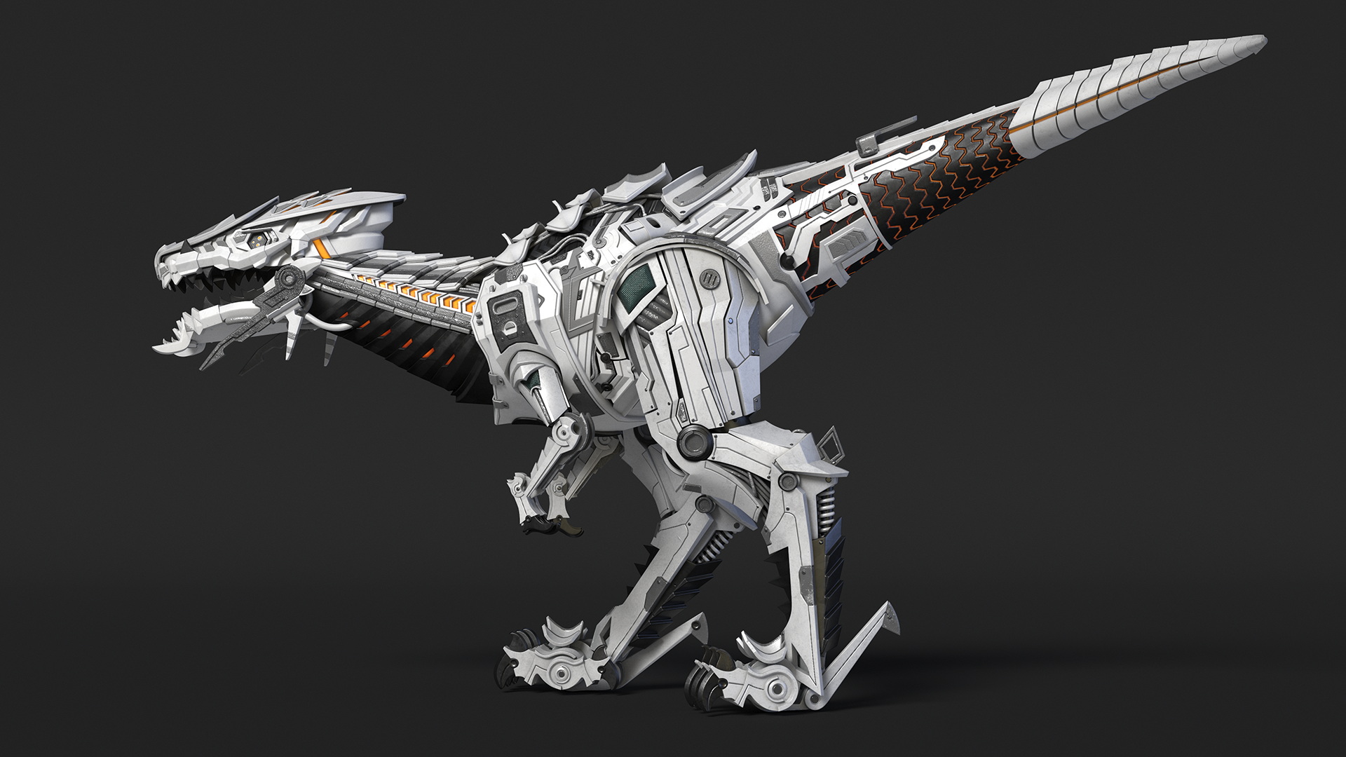 Mechanical T-Rex Dinosaur Attack Pose 3D