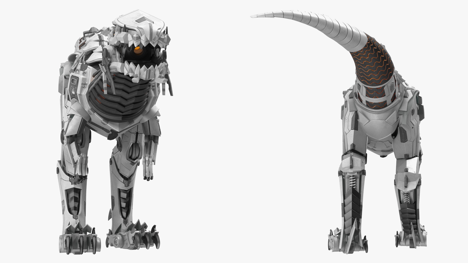 Mechanical T-Rex Dinosaur Attack Pose 3D