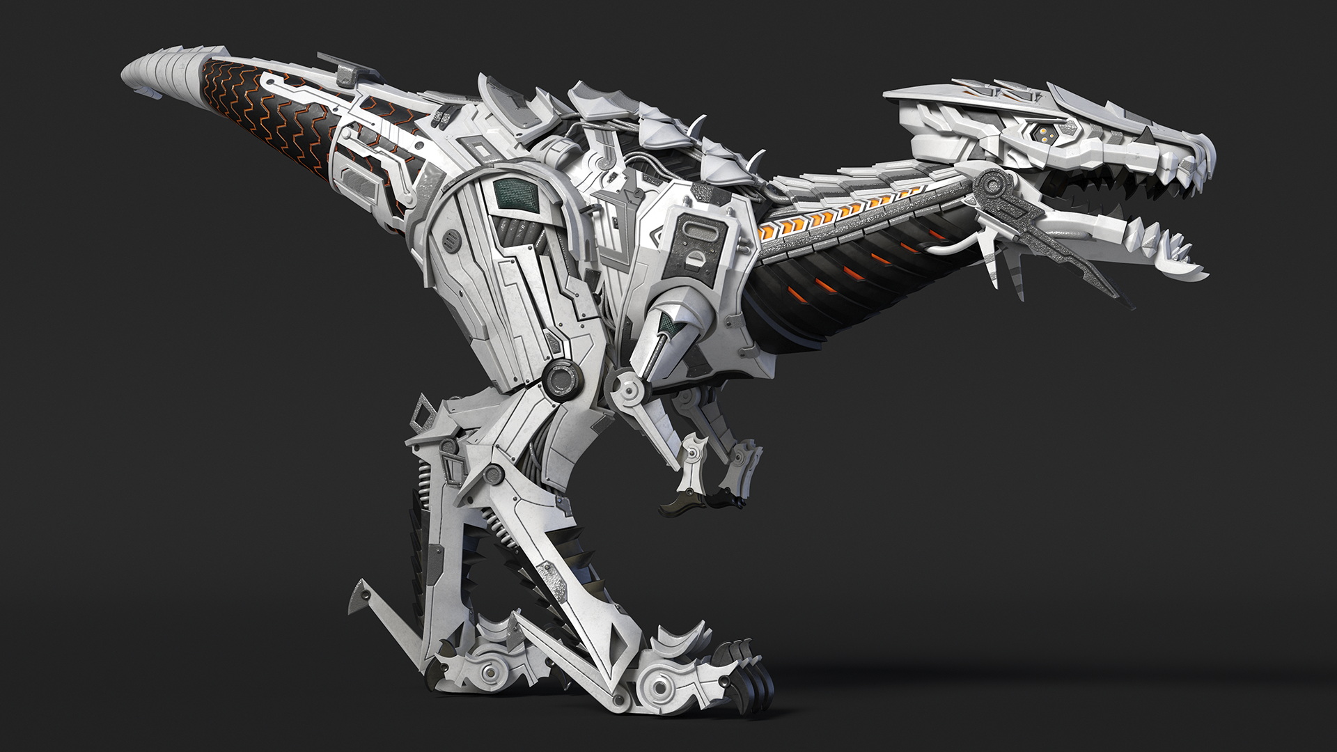 Mechanical T-Rex Dinosaur Attack Pose 3D