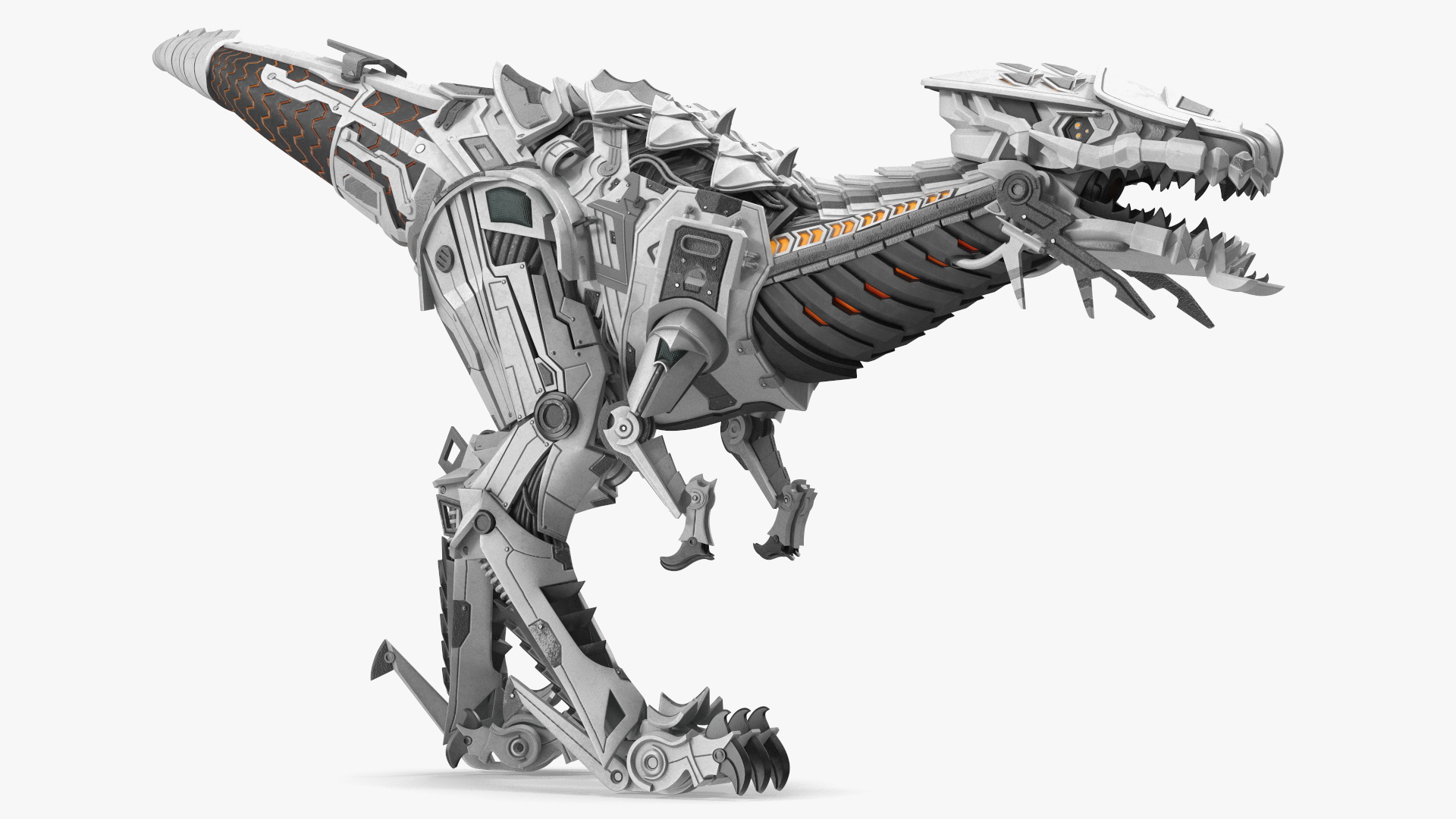 Mechanical T-Rex Dinosaur Attack Pose 3D