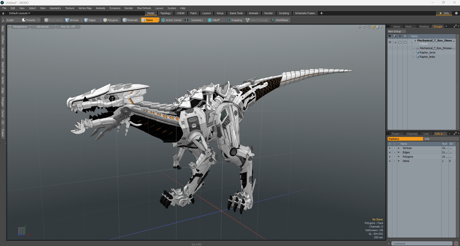 Mechanical T-Rex Dinosaur Attack Pose 3D