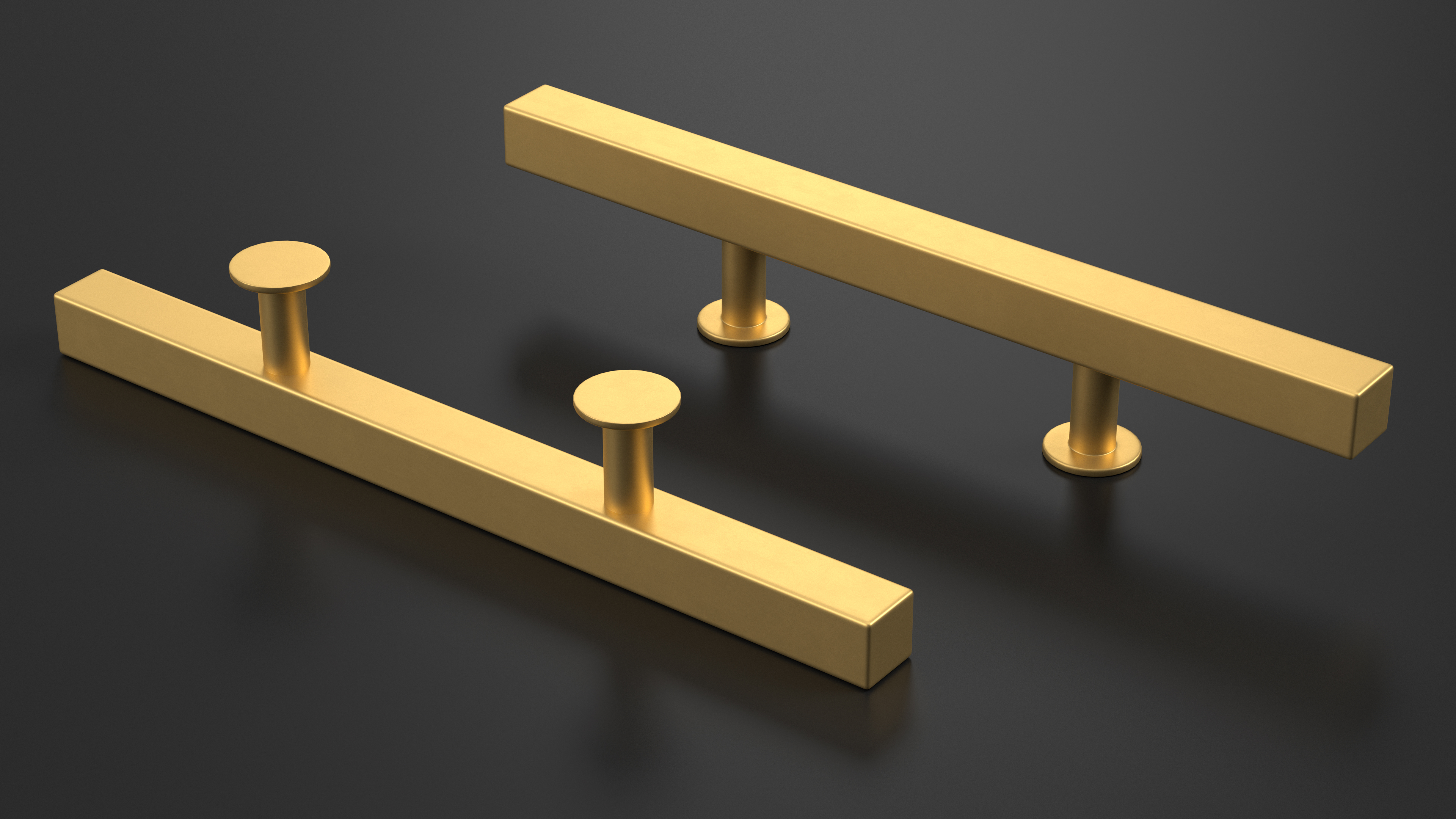 3D model Kitchen Cabinet Handle T-Bar Bronze