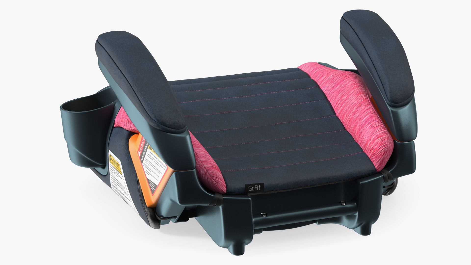 3D Chicco GoFit Backless Booster Car Seat Pink model