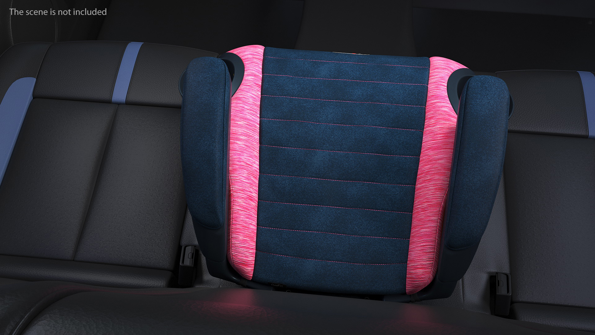 3D Chicco GoFit Backless Booster Car Seat Pink model