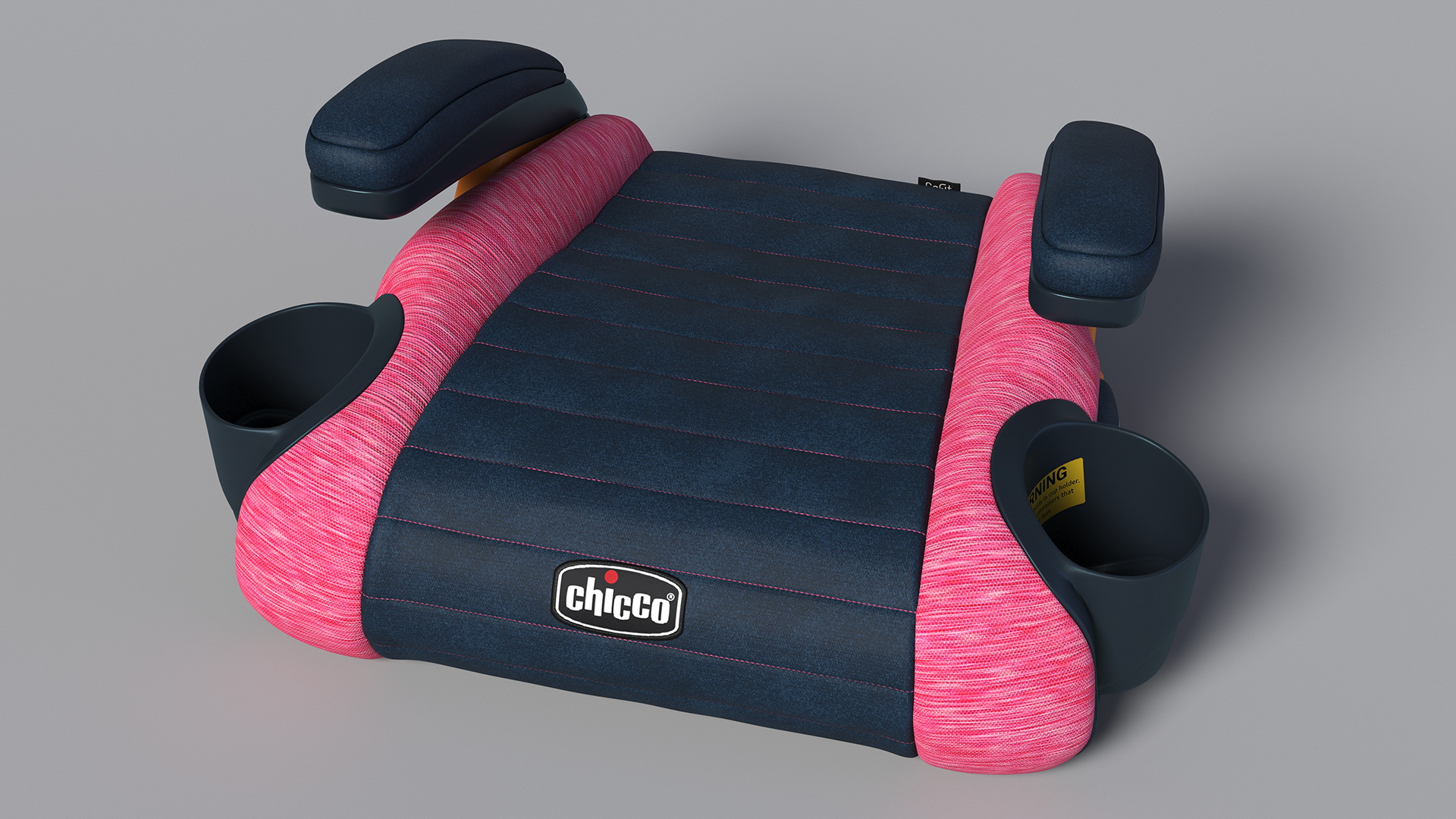 3D Chicco GoFit Backless Booster Car Seat Pink model