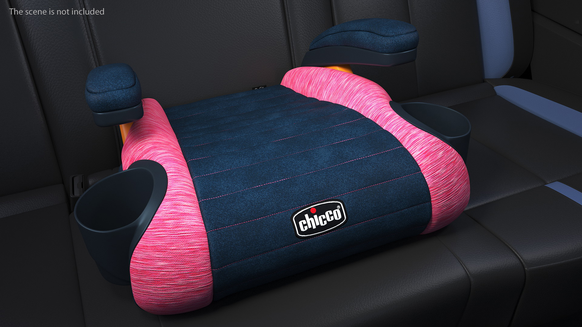 3D Chicco GoFit Backless Booster Car Seat Pink model