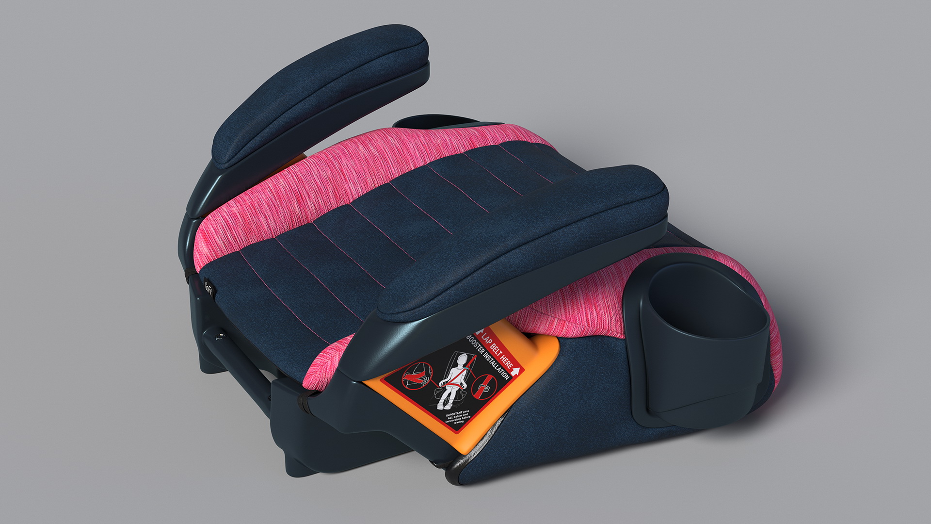 3D Chicco GoFit Backless Booster Car Seat Pink model