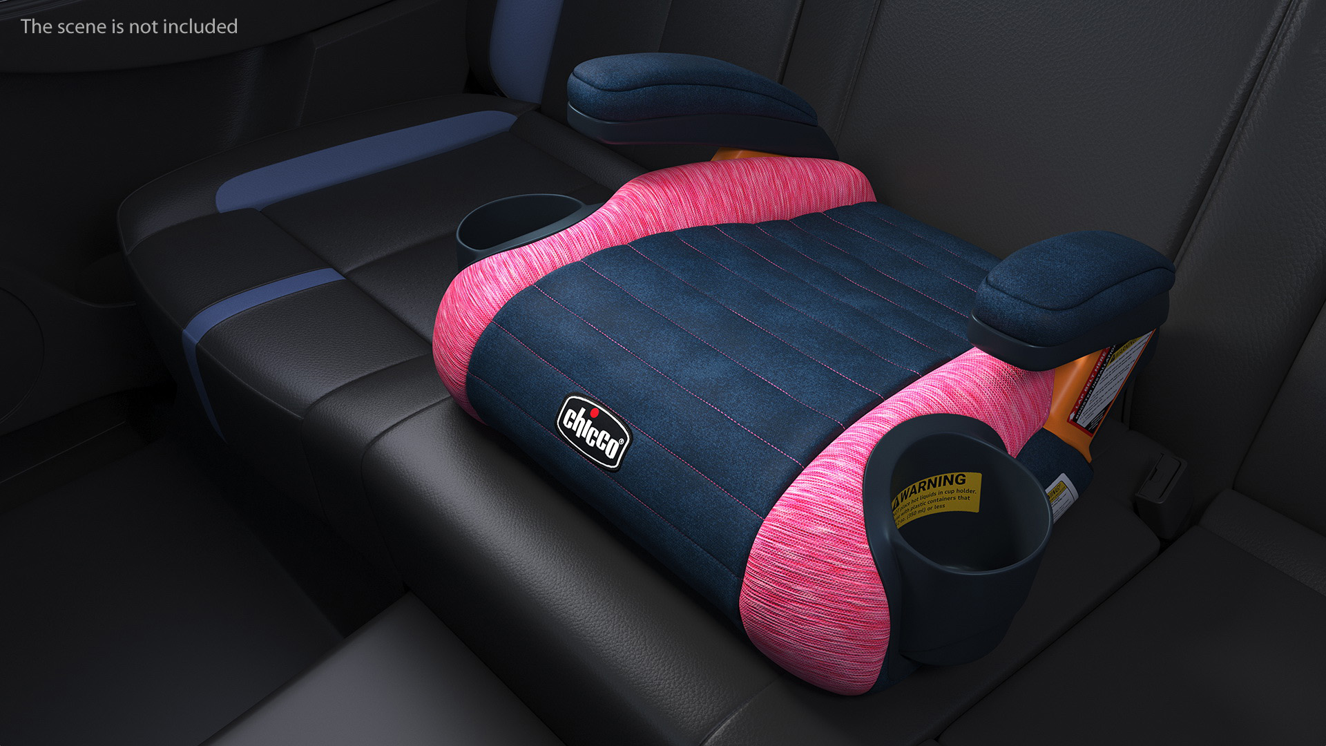 3D Chicco GoFit Backless Booster Car Seat Pink model