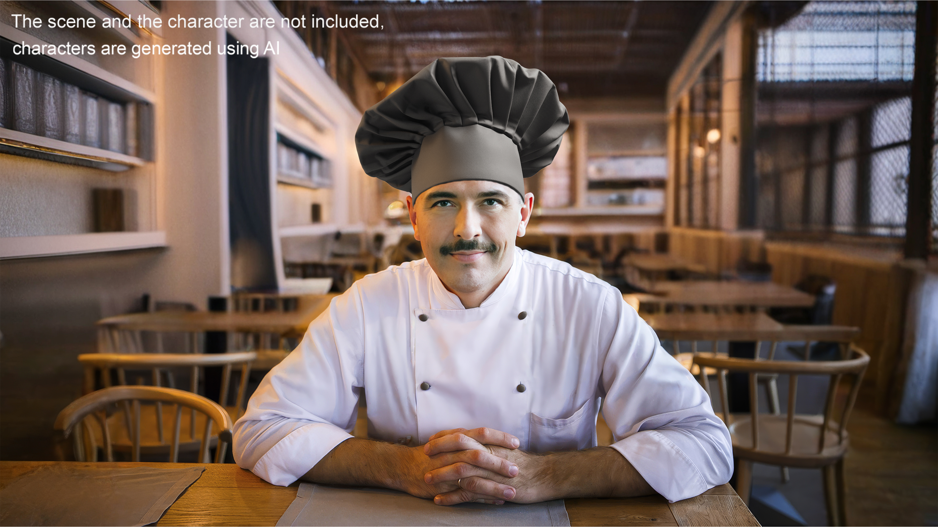 Chef Hat in Black 3D
