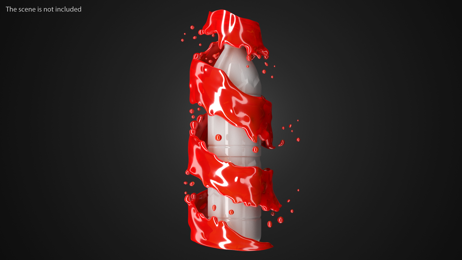 3D Red Twisted Splash model