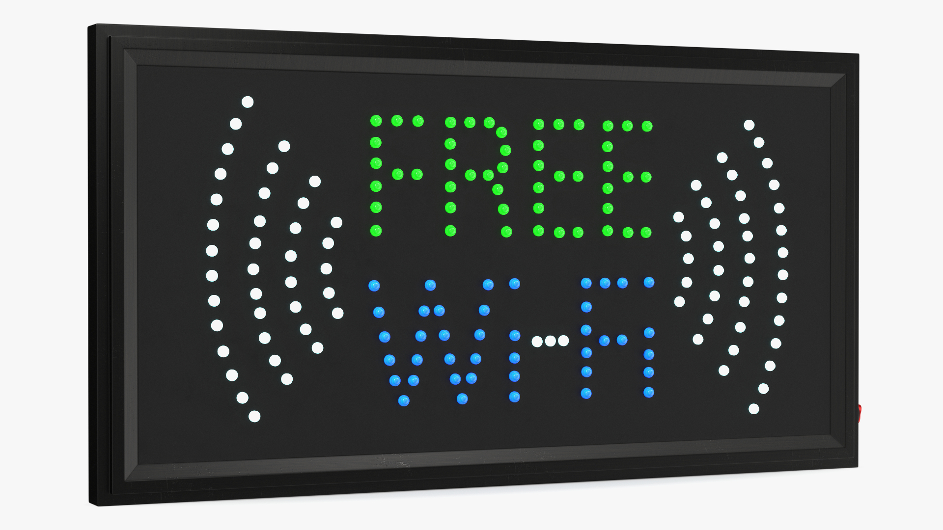 Free WiFi Sign Green and Blue LED Neon Light ON 3D