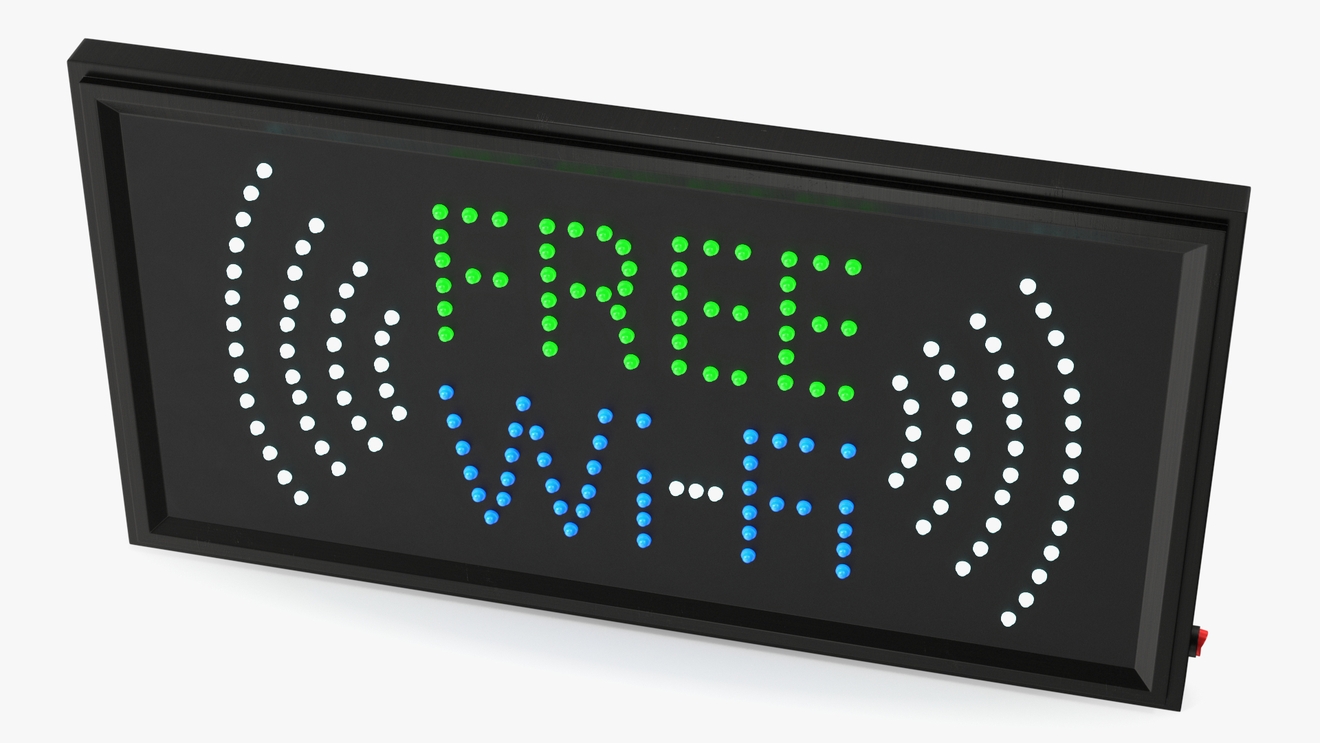 Free WiFi Sign Green and Blue LED Neon Light ON 3D