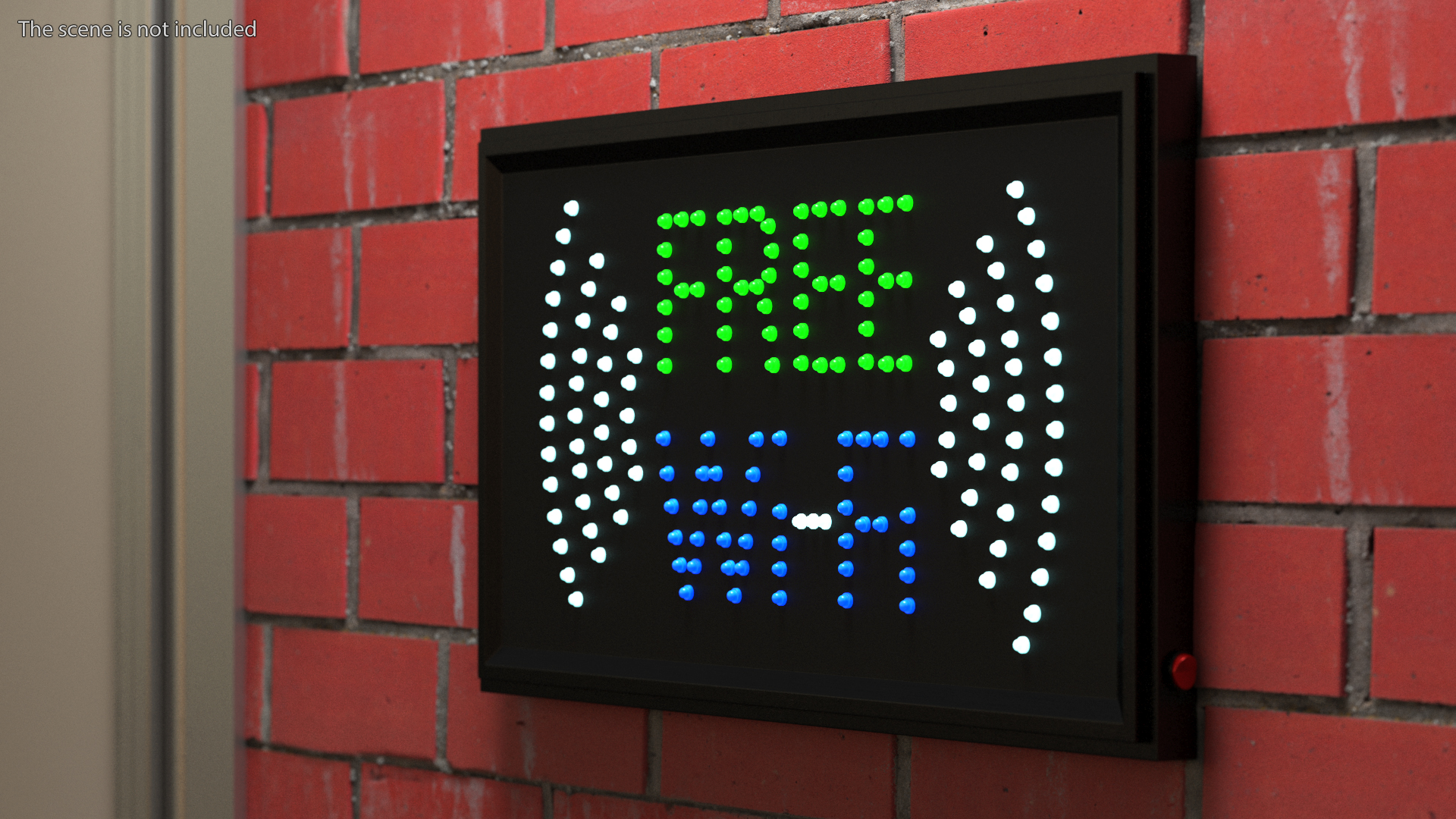 Free WiFi Sign Green and Blue LED Neon Light ON 3D