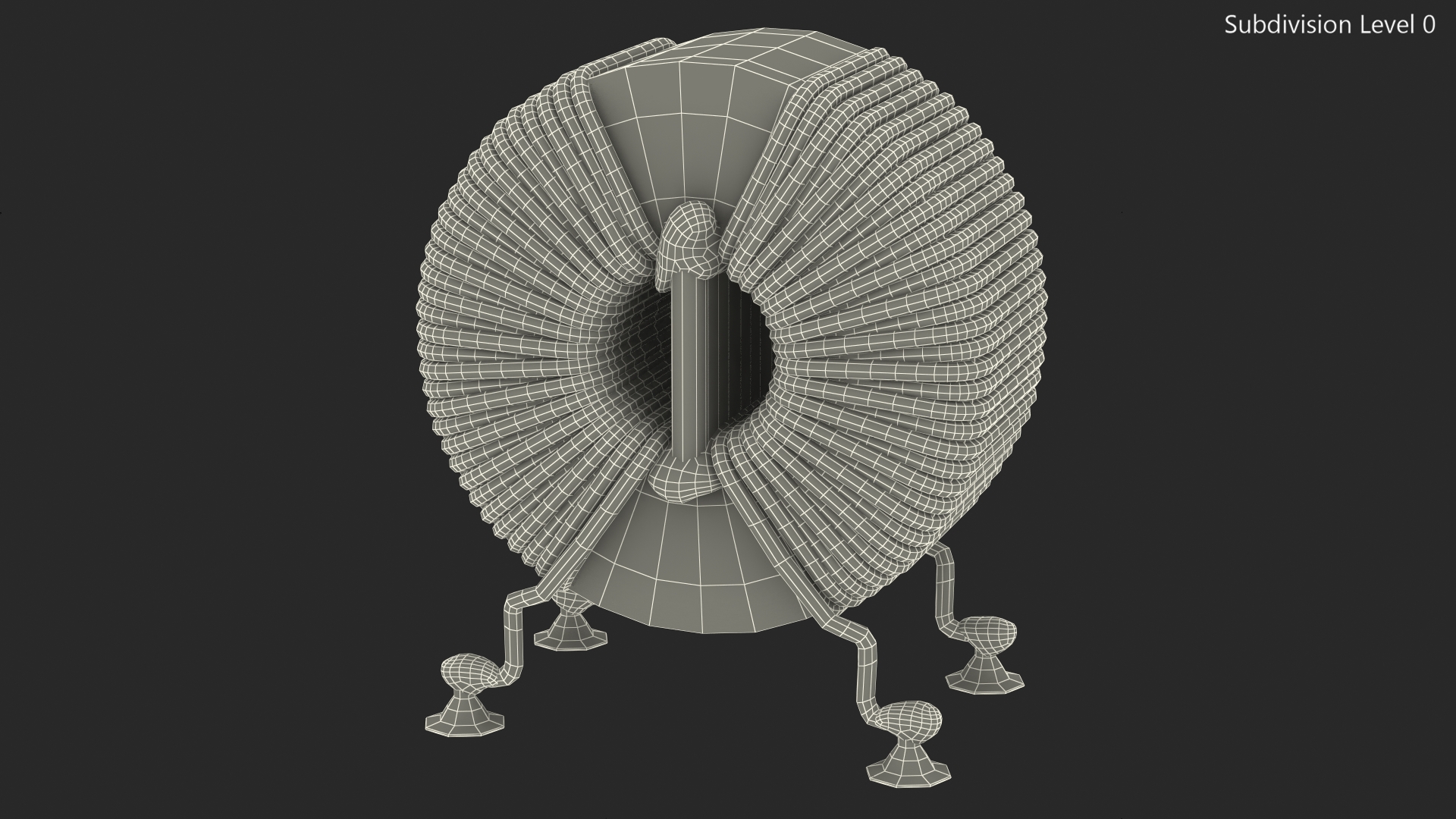 Toroidal Choke Coil Filter Inductor Soldered 3D model