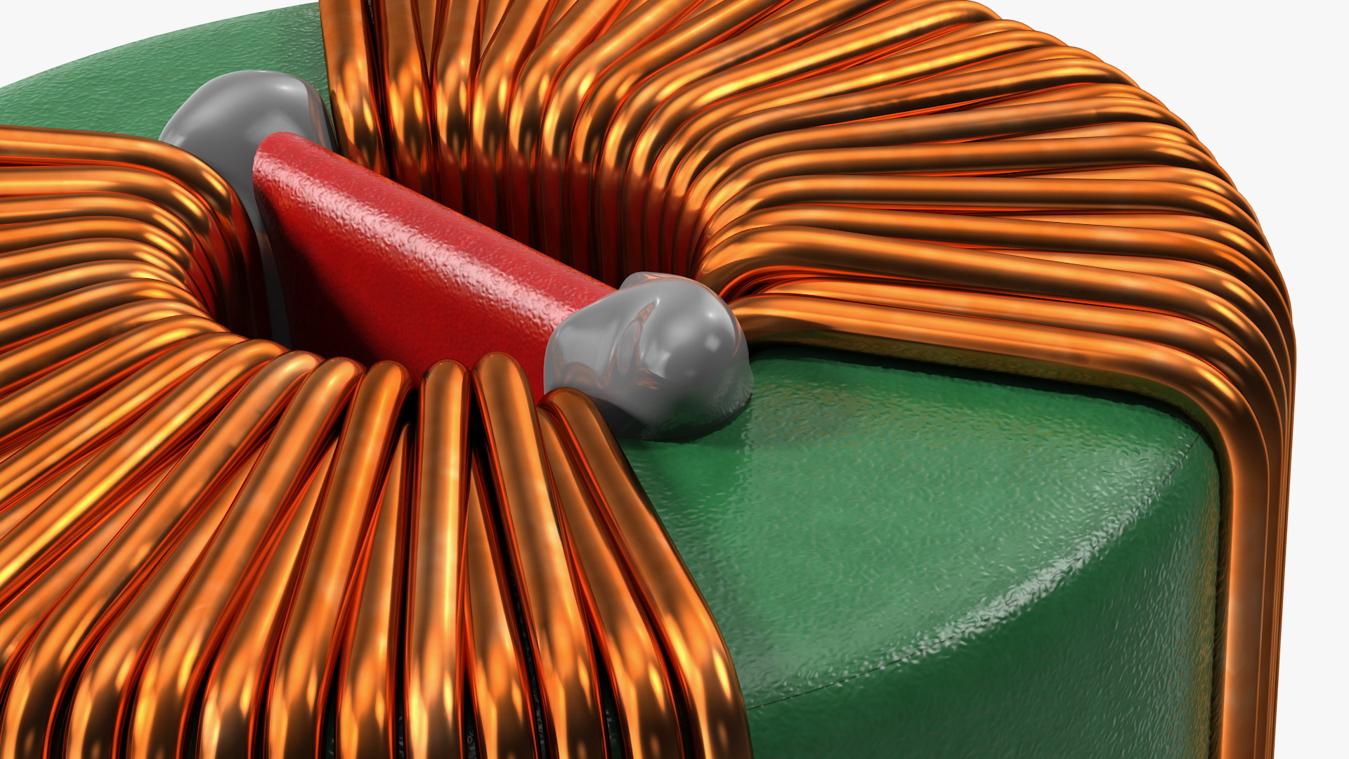 Toroidal Choke Coil Filter Inductor Soldered 3D model