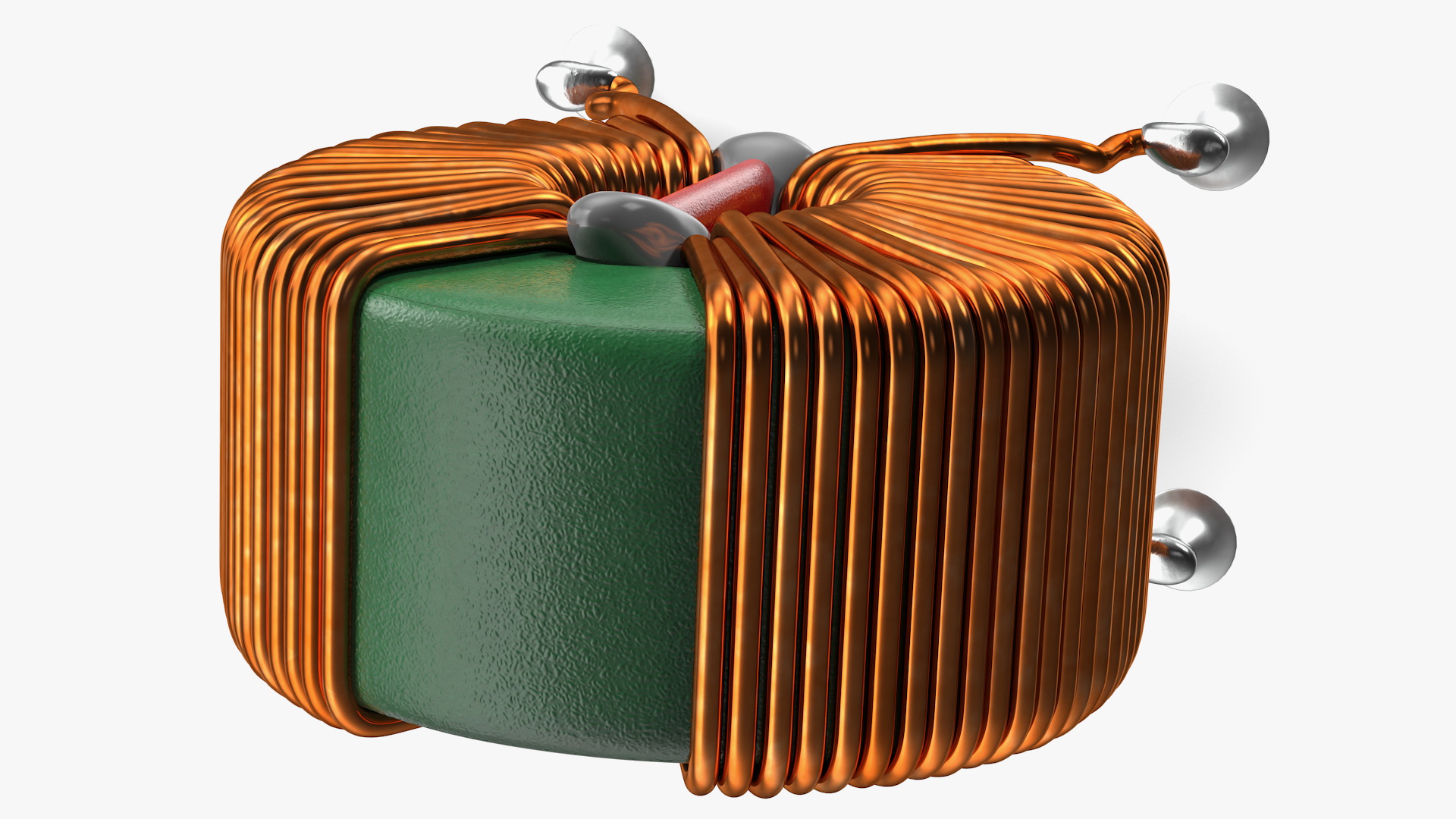 Toroidal Choke Coil Filter Inductor Soldered 3D model