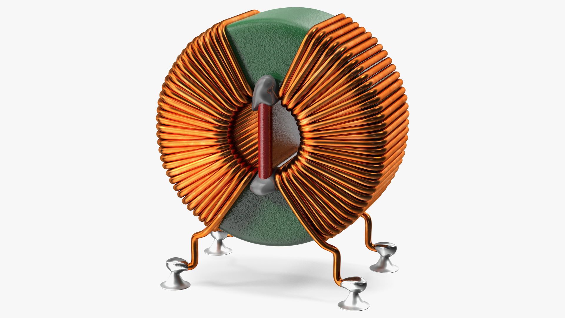 Toroidal Choke Coil Filter Inductor Soldered 3D model