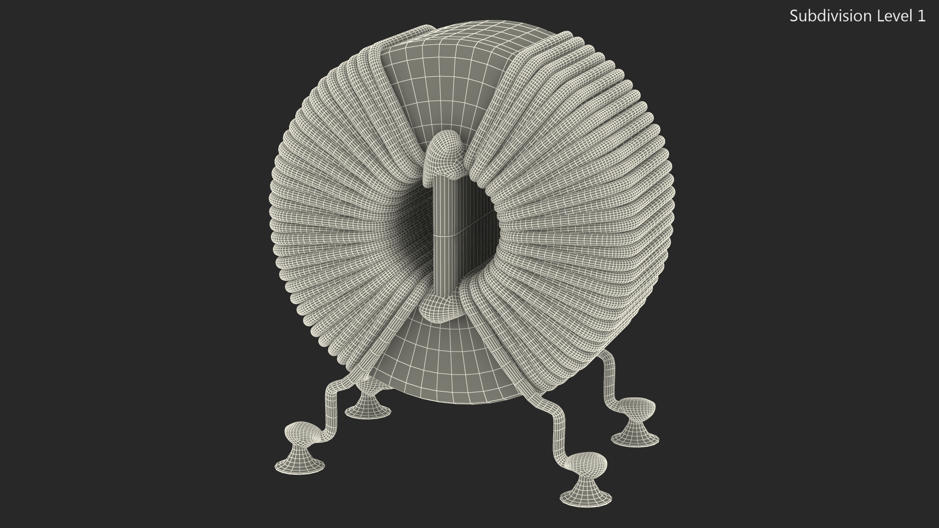 Toroidal Choke Coil Filter Inductor Soldered 3D model