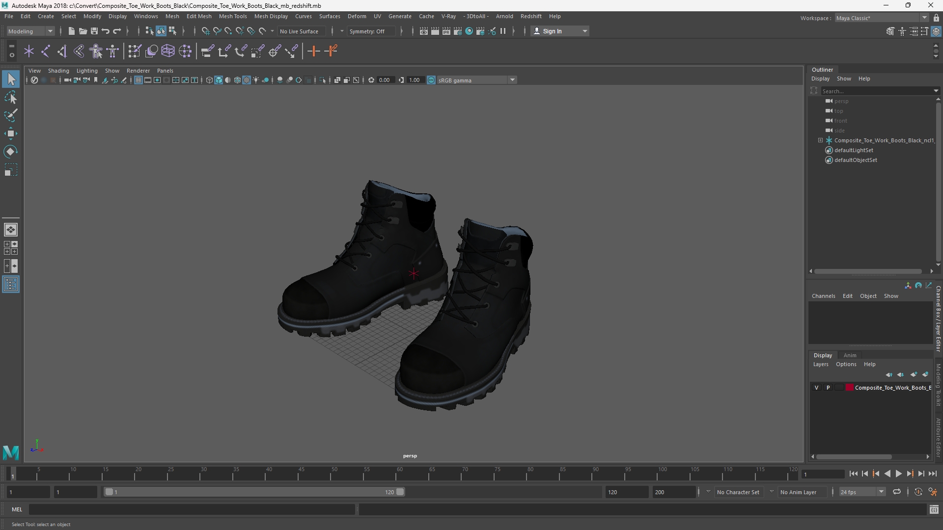 Composite Toe Work Boots Black, view 10