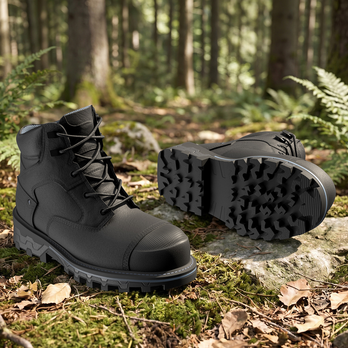 Composite Toe Work Boots Black
