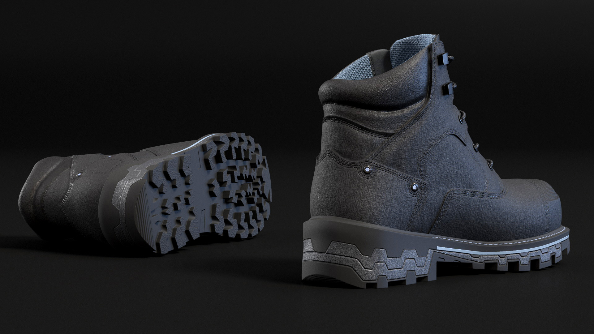 Composite Toe Work Boots Black, view 2