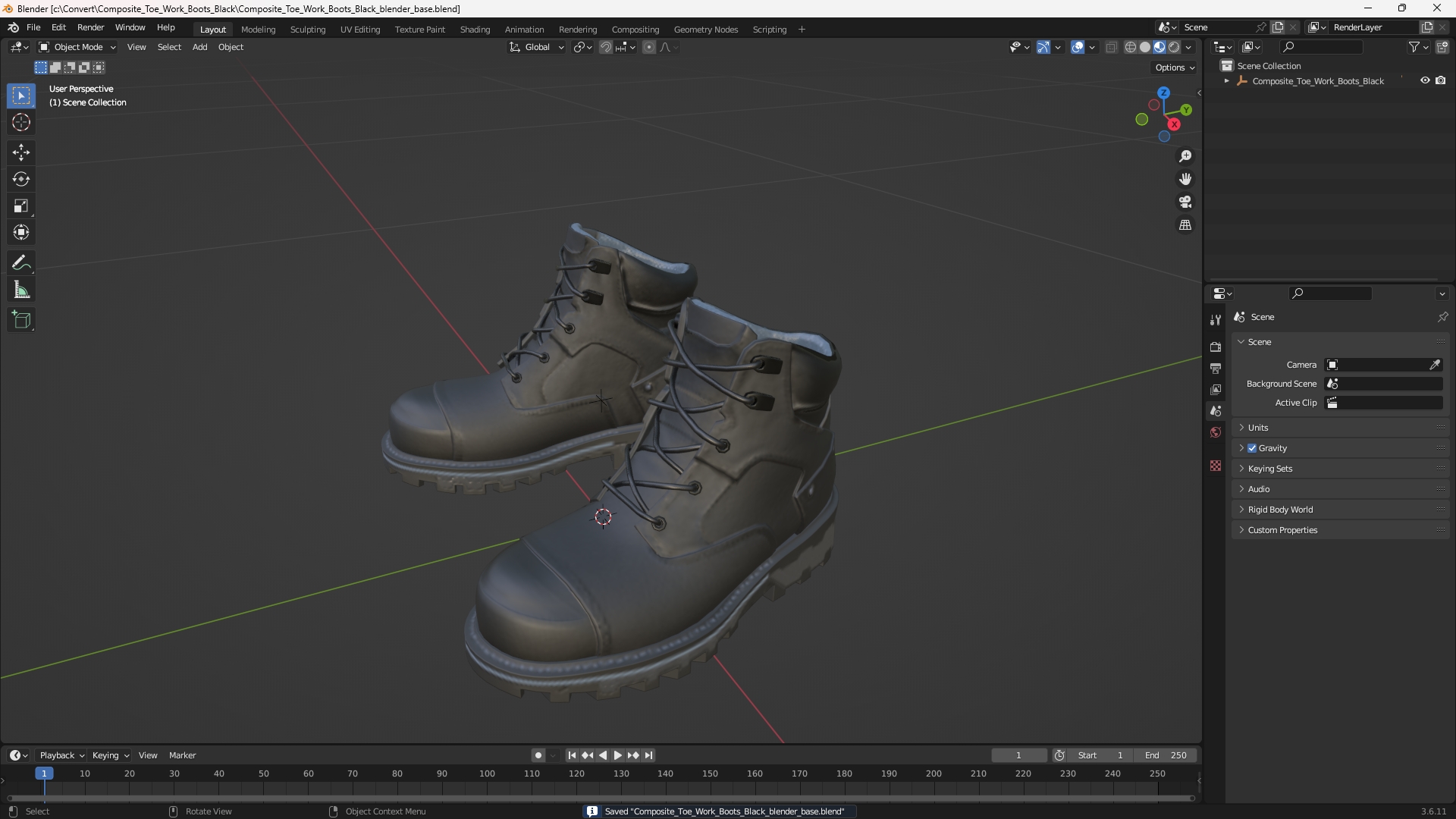 Composite Toe Work Boots Black, view 9