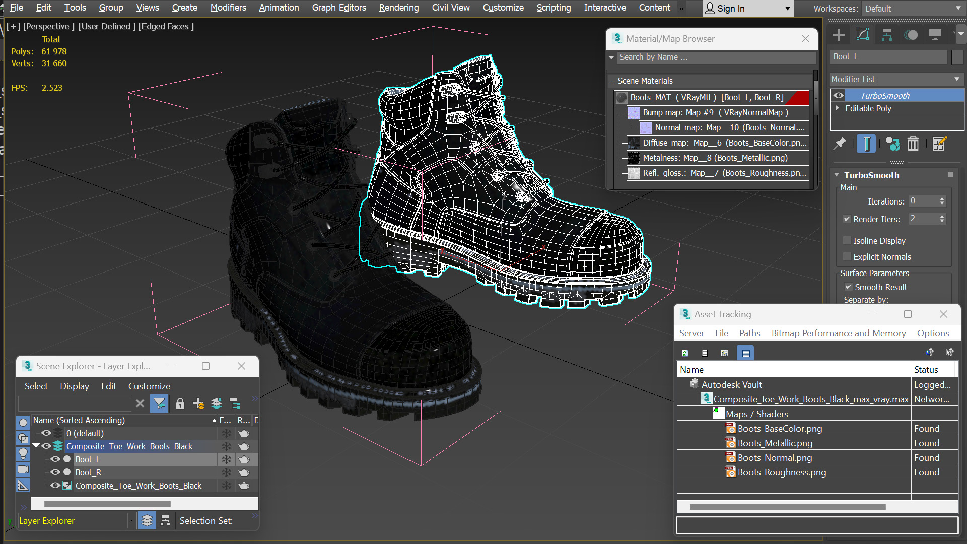 Composite Toe Work Boots Black, view 8