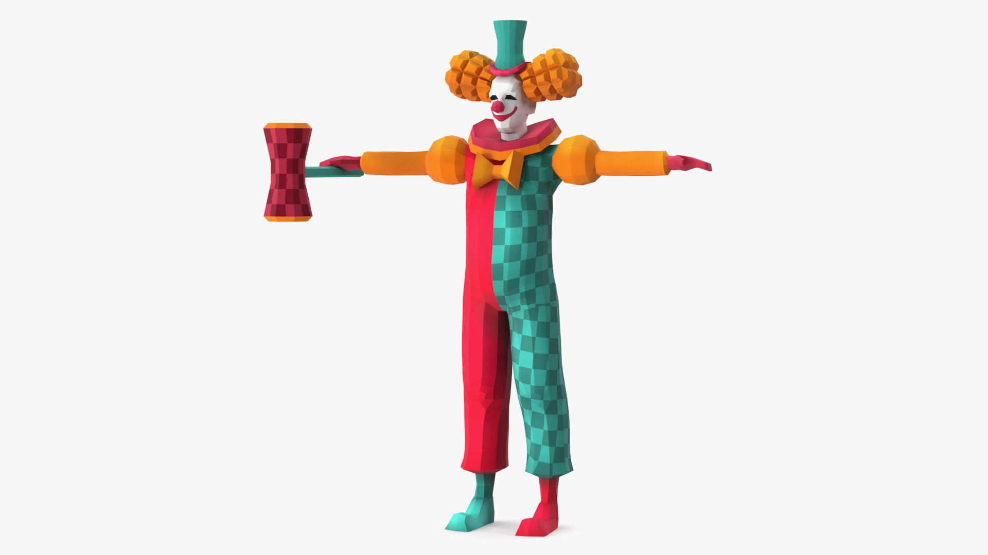 3D Clown Low Poly Rigged