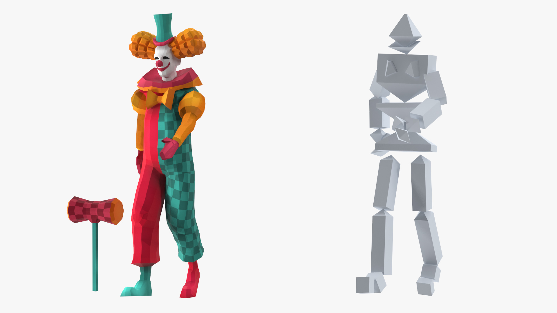 3D Clown Low Poly Rigged