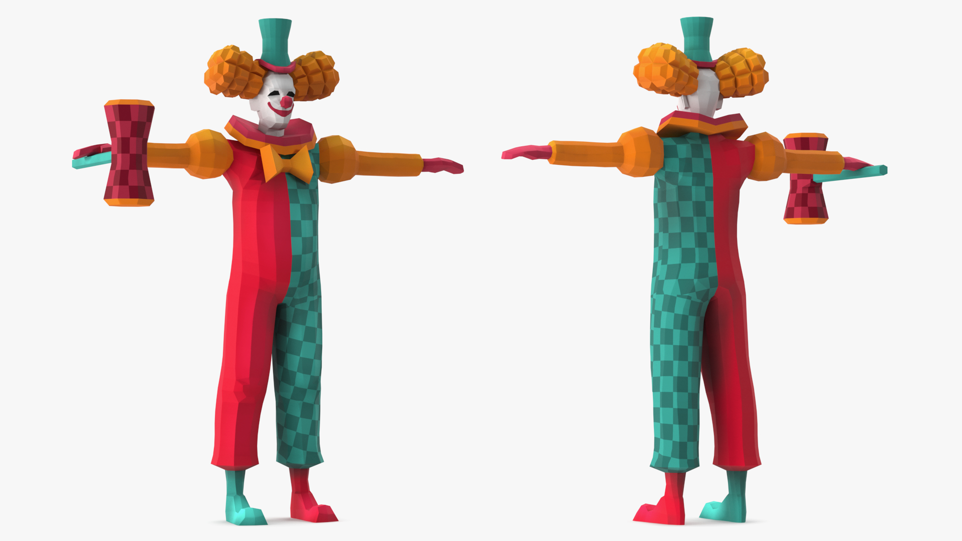 3D Clown Low Poly Rigged