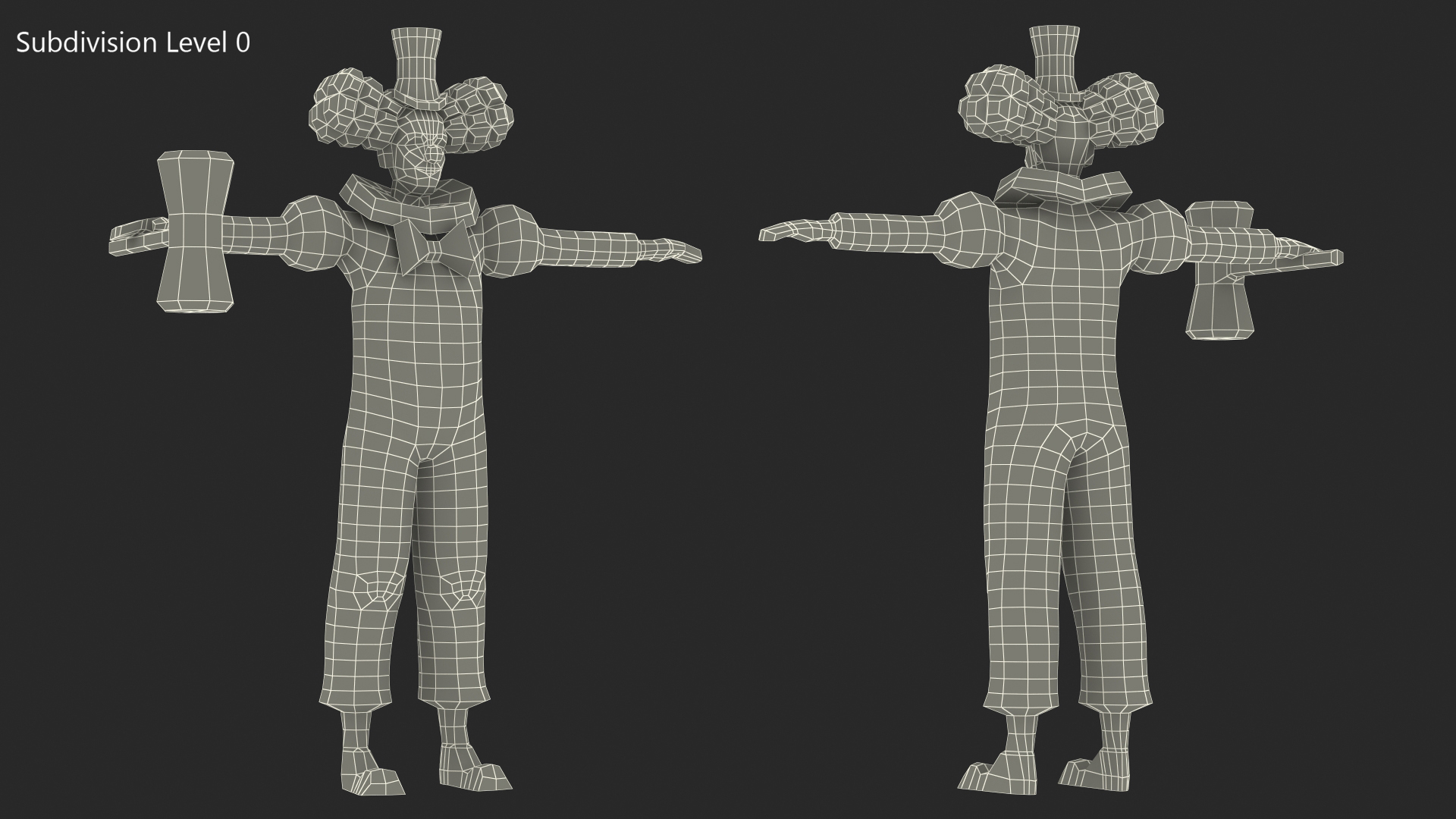 3D Clown Low Poly Rigged