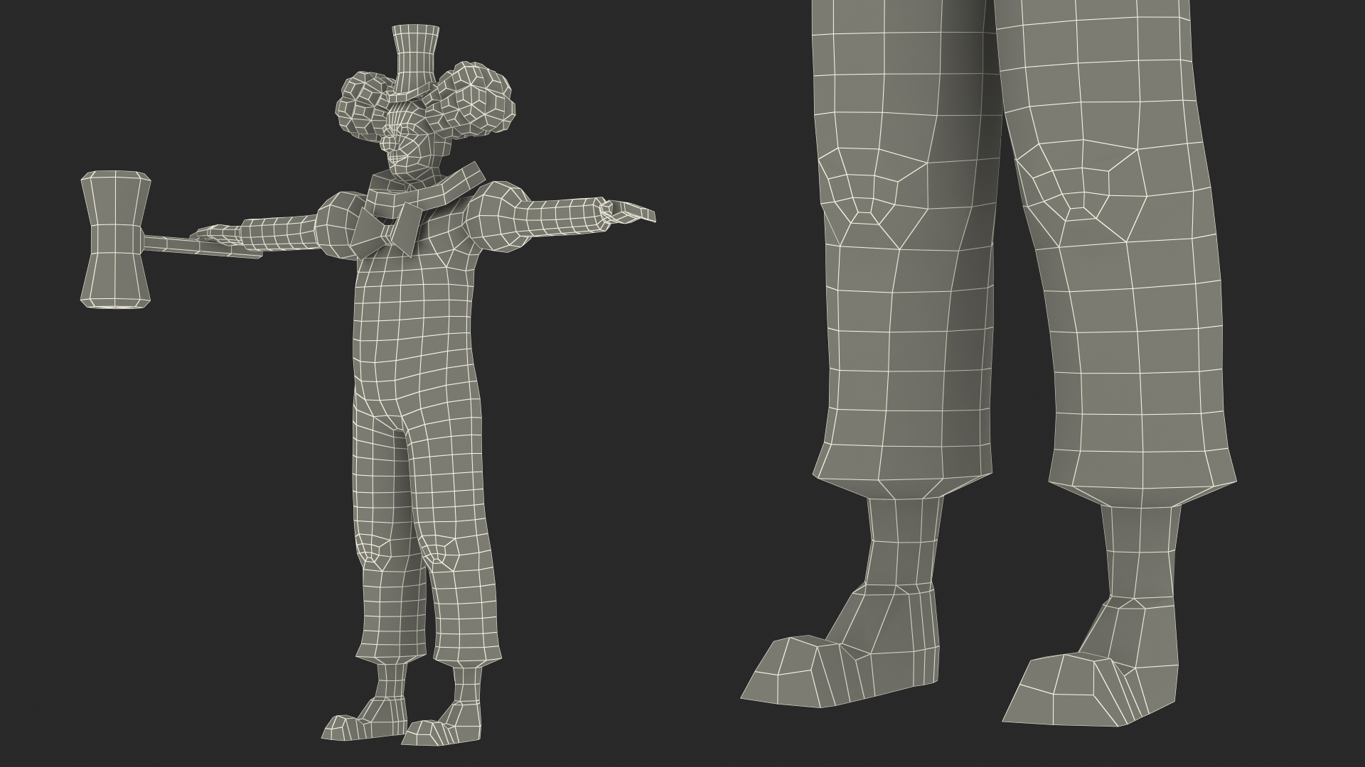 3D Clown Low Poly Rigged