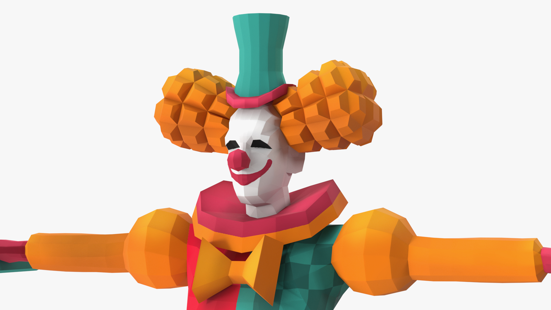 3D Clown Low Poly Rigged