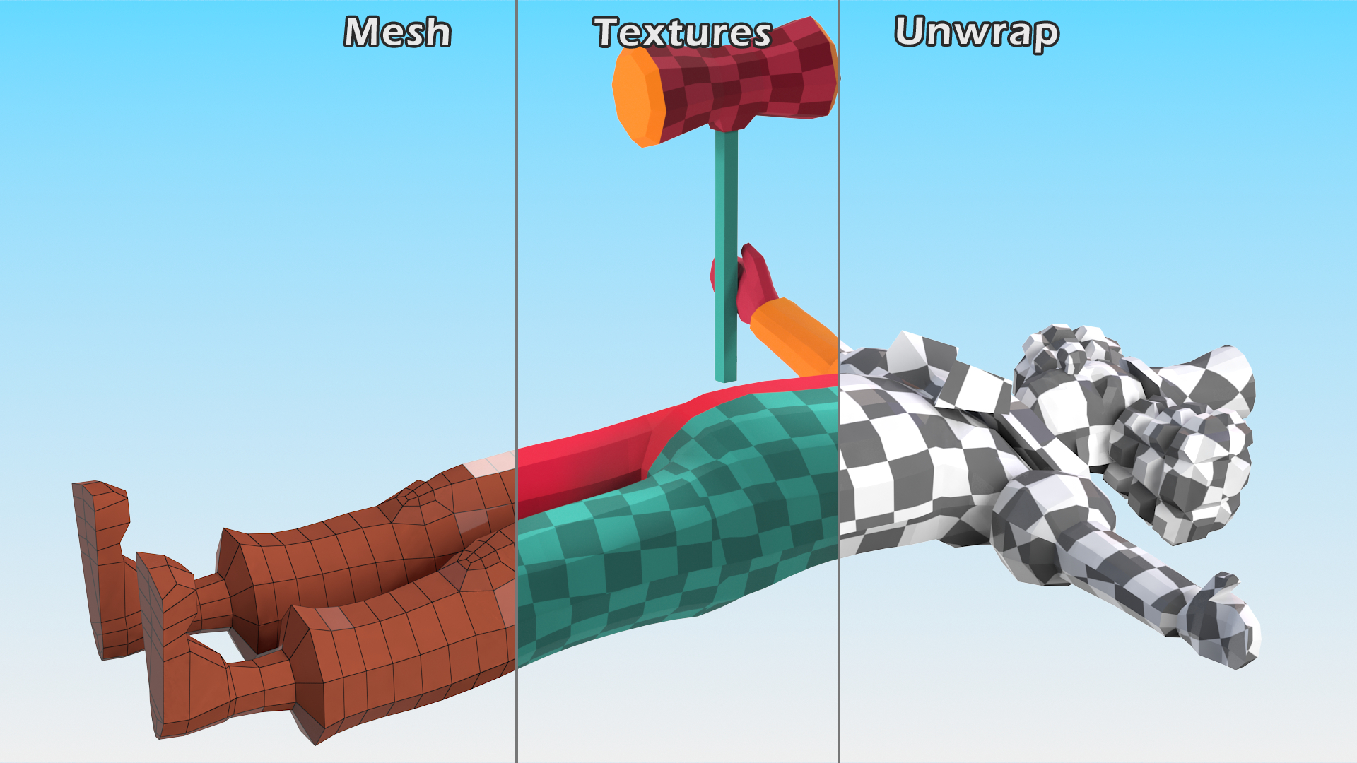 3D Clown Low Poly Rigged