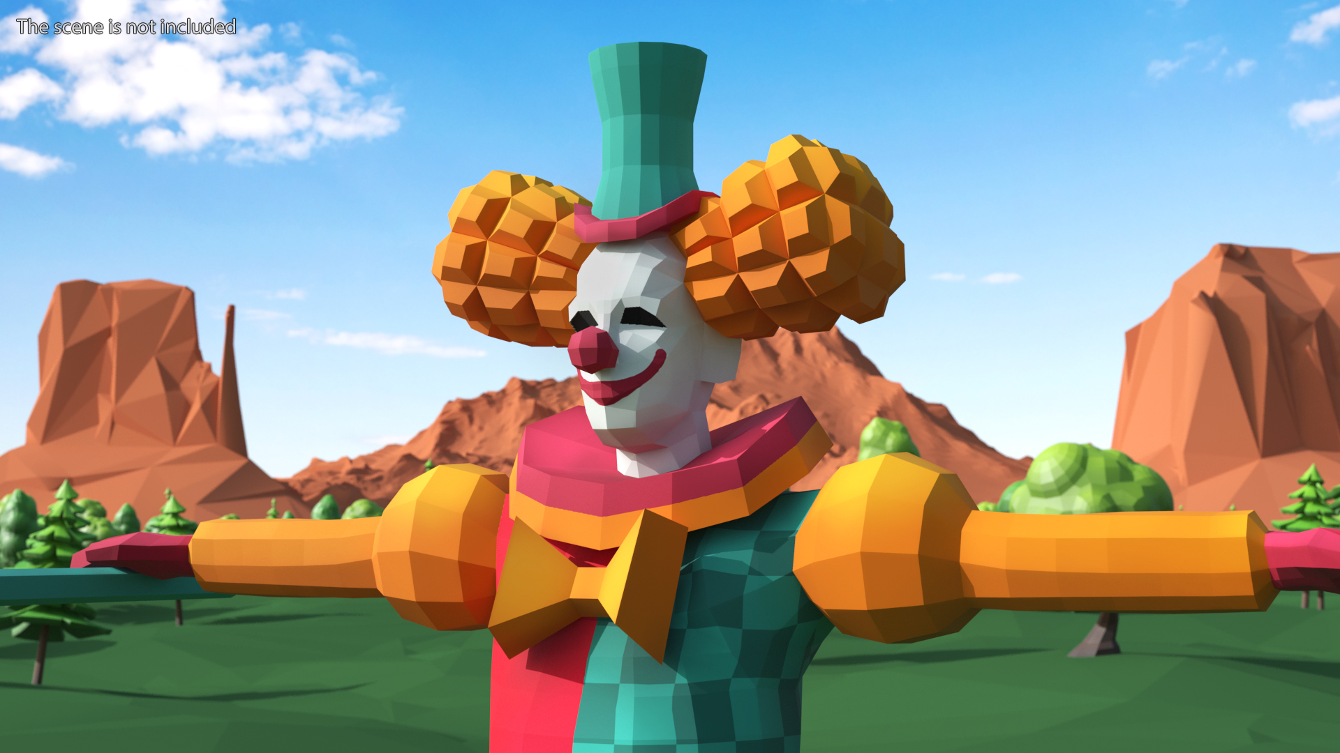 3D Clown Low Poly Rigged