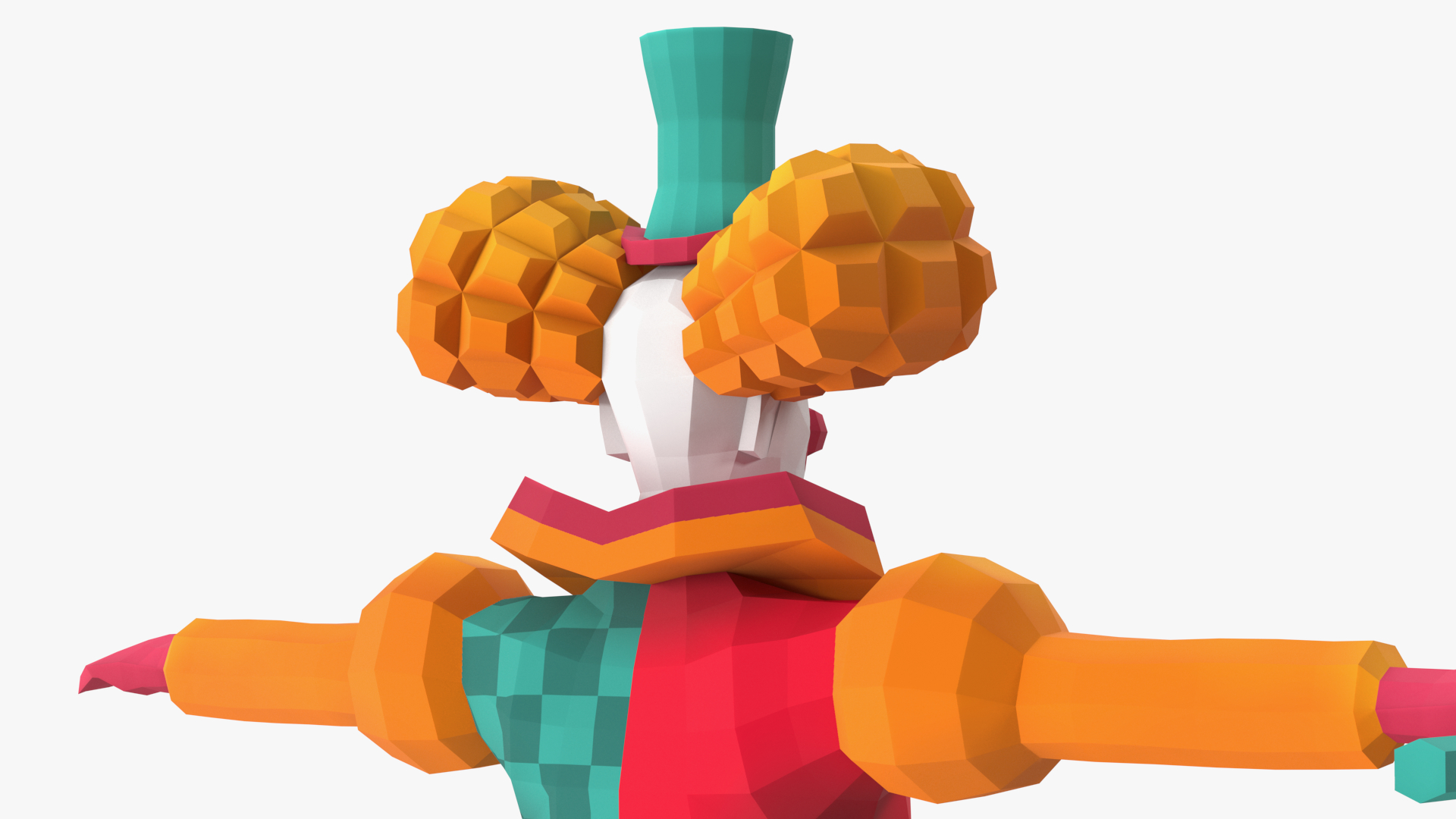 3D Clown Low Poly Rigged
