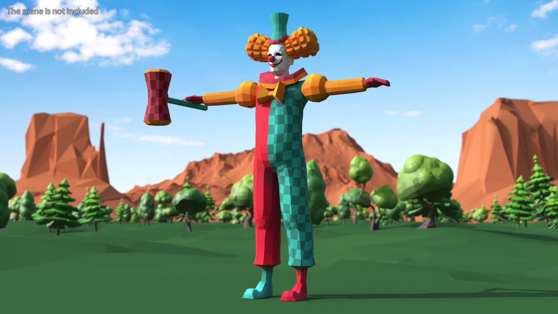 3D Clown Low Poly Rigged