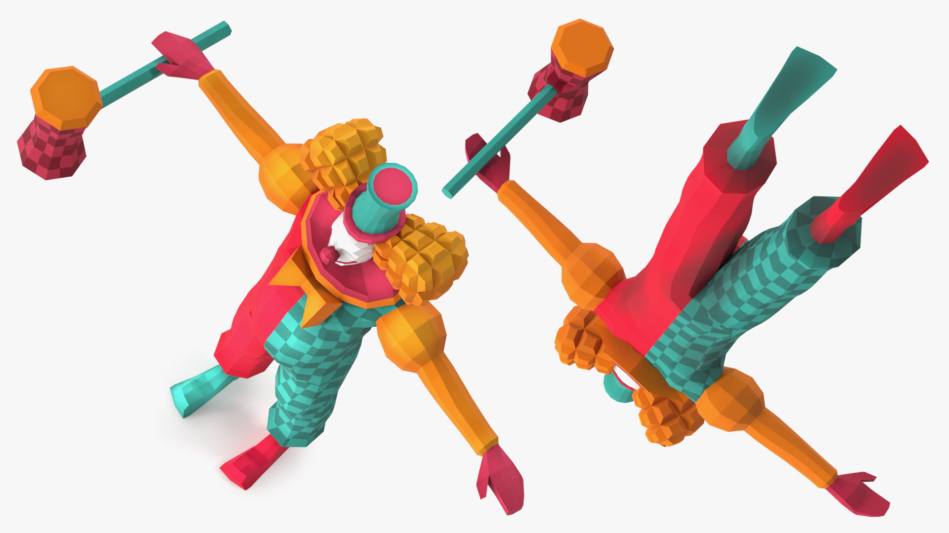 3D Clown Low Poly Rigged